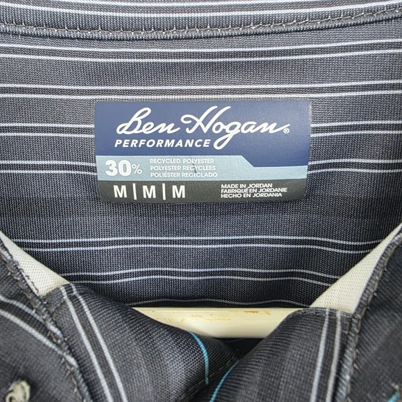 Ben Hogan Performance Grey Striped Polo Shirt - Picture 3 of 4